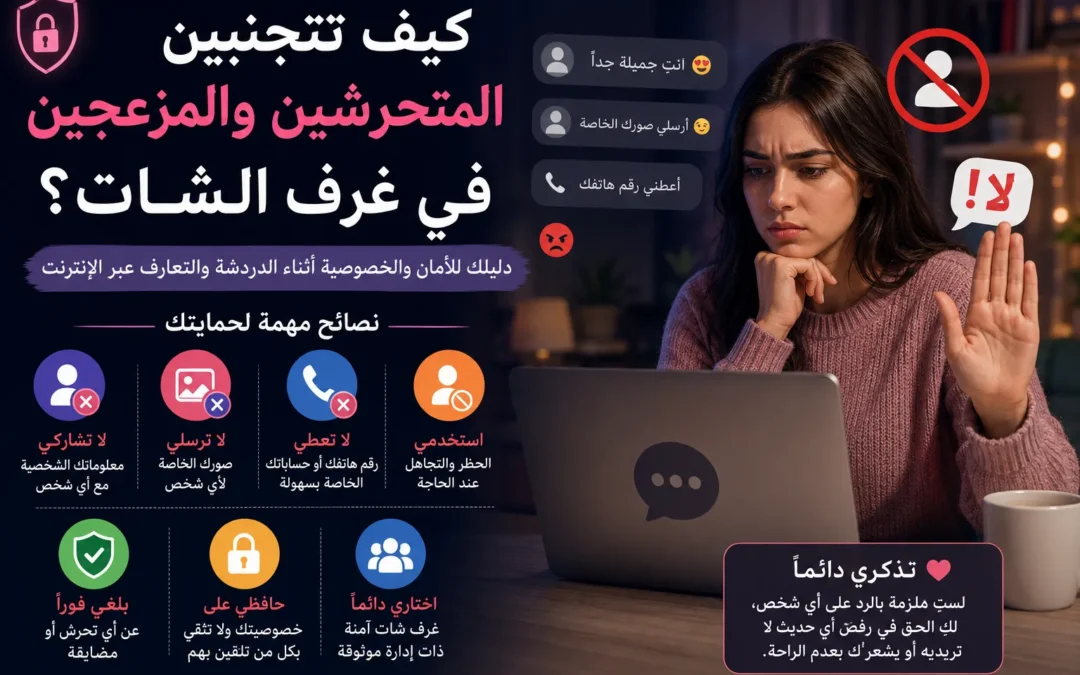 كيف تتجنبين المتحرشين والمزعجين في الشات وتحافظين على خصوصيتك